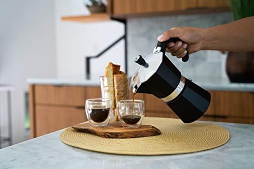 Bellemain Stovetop Espresso Maker, Italian Moka Pot, 3-Cup Black