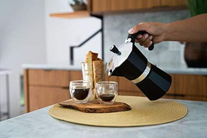 Bellemain Stovetop Espresso Maker, Italian Moka Pot, 3-Cup Black