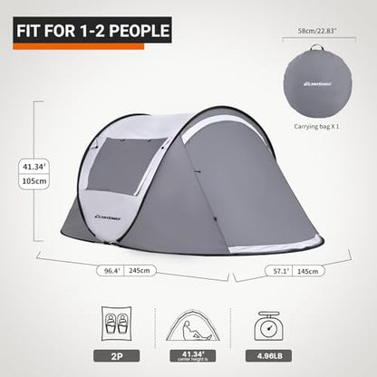 EchoSmile Instant Pop Up Camping Tent, 2/4/6 Person Easy Setup Tent