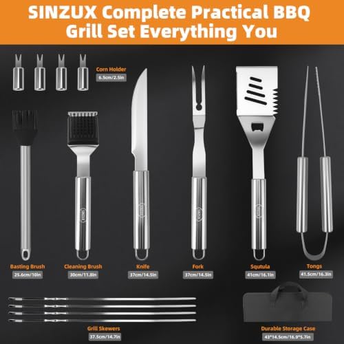 BBQ Grilling Accessories 15Pcs Grill Utensils Set Great Gift for Men