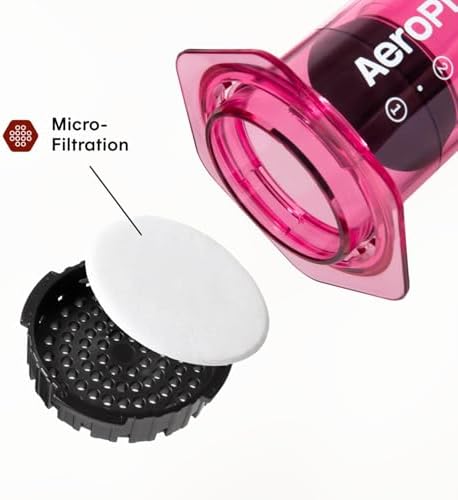 AeroPress Clear Pink Coffee Press, French Press, Pour-Over & Espresso Style