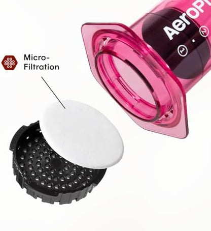 AeroPress Clear Pink Coffee Press, French Press, Pour-Over & Espresso Style