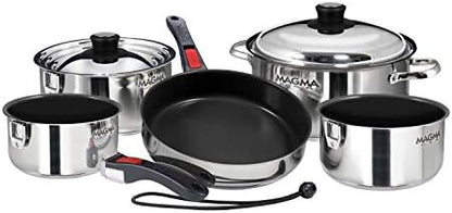 Magma A10-366-2-IND 10 Piece Stainless Steel NonStick Nesting Cookware Set