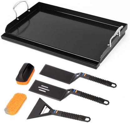 Pre-Seasoned Cast Iron Griddle, 25 x 16 in Flat Top Plate