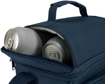 Carhartt Insulated 12 Can Two Compartment Lunch Cooler, Durable Fully-Insulated Lunch Box, Navy