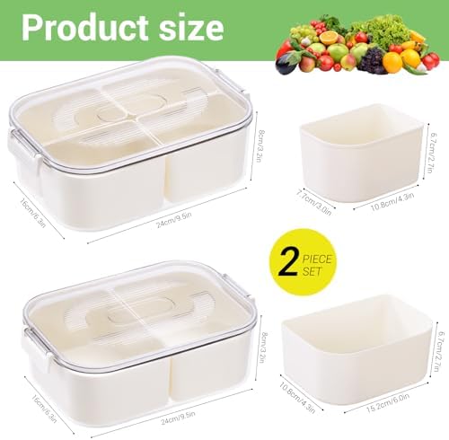 LUXEAR Small Snack Box Container 2 Pack, Dishwasher Safe&Freezer Safe