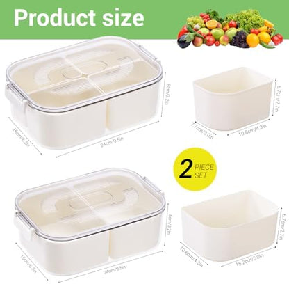 LUXEAR Small Snack Box Container 2 Pack, Dishwasher Safe&Freezer Safe