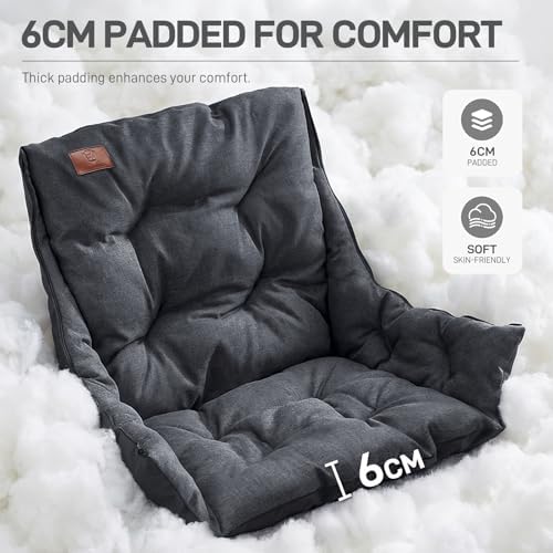 EVER ADVANCED 2 Set Camping Chair Detachable Cushion Supports 400LBS Black