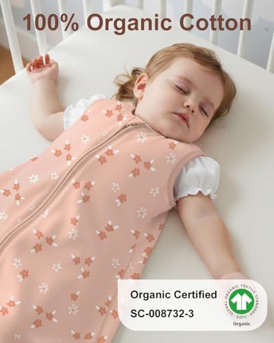 Yoofoss Baby Sleep Sack 12-18 Month 0.5TOG 100% Organic Cotton 2-Way Zipper