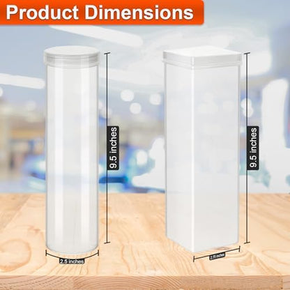 Home-X Set of 2 - Saltine Cracker Sleeve Storage Container / Cookie Stay Fresh Keeper, 1 Round and 1 Square
