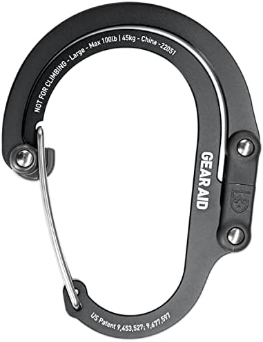 GEAR AID HEROCLIP (Large) Carabiner Gear Clip and Hook for Hanging Heavy Duty Items, Camping Backpacks, Suitcases, Kayaks, Bicycles and More