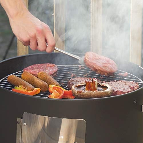 Realcook Vertical 17 Inch Steel Charcoal Smoker, Heavy Duty Round BBQ Grill