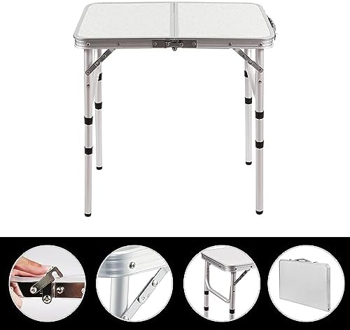RedSwing 2ft Folding Camping Table,Small Portable Pinic Table Adjustable Height, Lightweight Aluminum Camping Table for Outdoor Indoor Hiking Camp