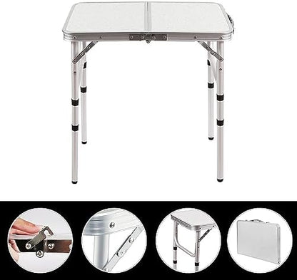 RedSwing 2ft Folding Camping Table,Small Portable Pinic Table Adjustable Height, Lightweight Aluminum Camping Table for Outdoor Indoor Hiking Camp