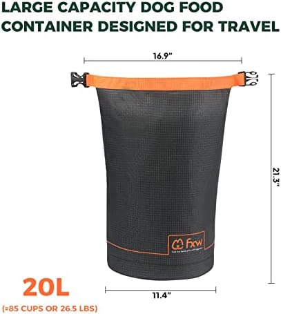 FXW Dog Food Travel Bag, Large Capacity for Travel Kibble Storage, 85 Cups