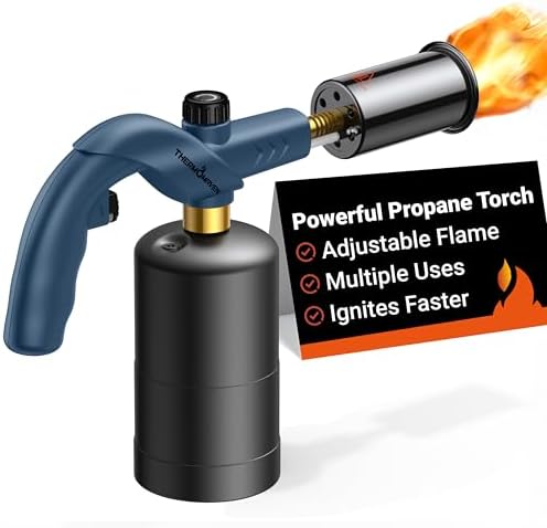 ThermoMaven Propane Torch Gun, Adjustable Cooking Torch Lighter, Blue