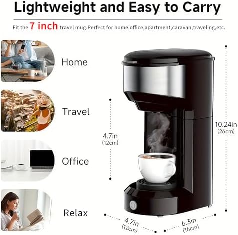 Single Serve Coffee Maker, Small K Pod&Ground Coffee Machine