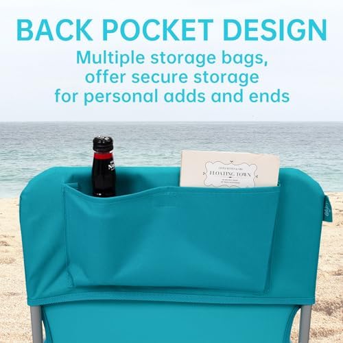 #WEJOY Folding Beach Chairs for Adults, High Back Lightweight for Camp Lawn