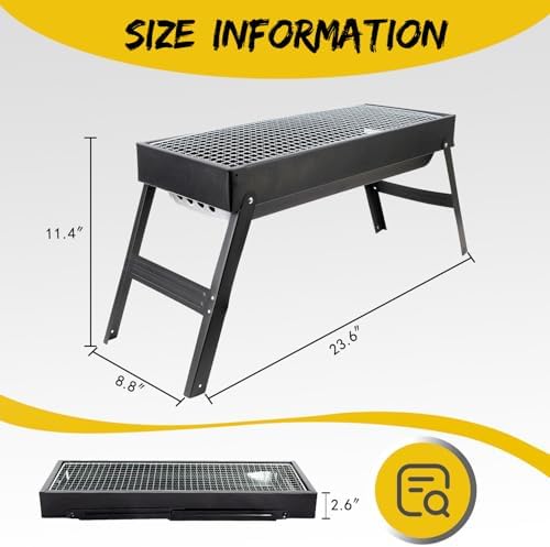 Portable BBQ Grill Home Charcoal Grill and Outdoor Folding Grill, Perfect for Traveling, Outdoor Cooking and BBQ, Camping, Picnics