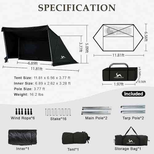 TOMOUNT Bivy Tent Canvas Shelter for Camping for Two Person