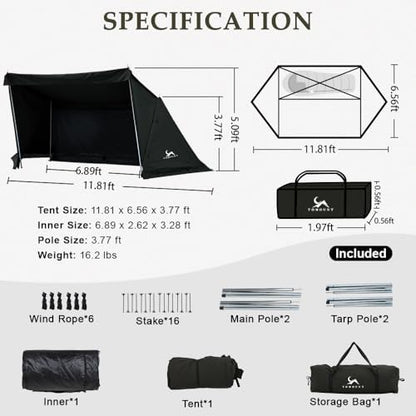 TOMOUNT Bivy Tent Canvas Shelter for Camping for Two Person