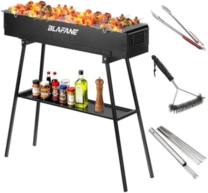 Charcoal Grill, Portable BBQ Grill with Removable Stand Accessories