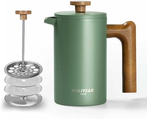POLIVIAR French Press Coffee Maker, 21oz, Green
