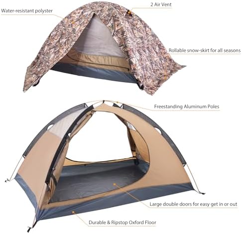 GEERTOP 2 Person Backpacking Tent, Lightweight Waterproof 4-Season Tent