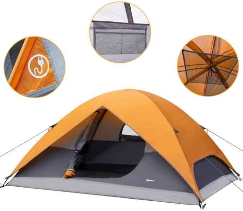 Amazon Basics Camping Tent, 3-Season Dome Design with Rainfly