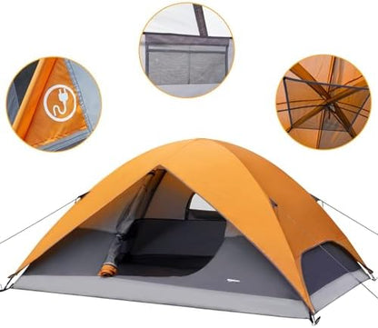 Amazon Basics Camping Tent, 3-Season Dome Design with Rainfly