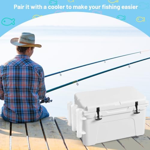 Cooler Fishing Rod Holder, Wall Mounted Fishing Pole Holder, 3 Link Fishing Rod Rack Compatible with YETI Coolers and for RTIC Coolers, Cooler Accessory