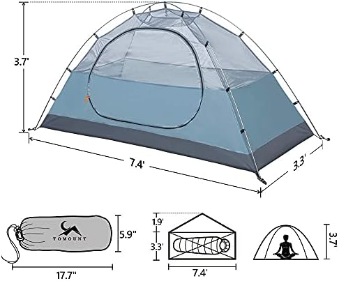 MC TOMOUNT Backpacking Tent 1-2 Person Waterproof Lightweight Camping Tent