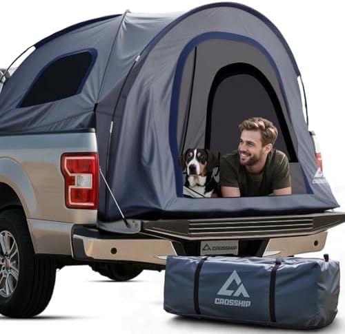 Pickup Truck Tent with Awning Shade & Rainfly for Water Protection
