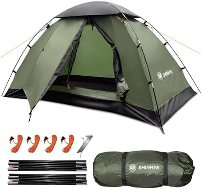 Backpacking Tent for Camping 1-5 Person Hiking Ultralight Tent for Waterproof Windproof Outdoor Two Doors Tents Easy Quick Setup Lightweight Instant Tents