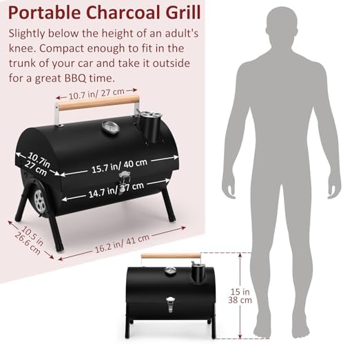 Leonyo Portable Charcoal Grills Outdoor, Small BBQ Grill Charcoal Tabletop