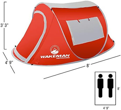 6-Person Tent, Water Resistant Dome Tent for Camping with Removable Rain Fly and Carry Bag, Rebel Bay 6 Person Tent by Wakeman Outdoors