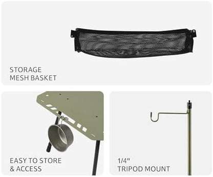 Naturehike Tactical Camping Table - Adjustable Height, 5.7 lbs, Quick Setup