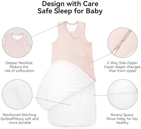 BubblePanda Rayon Made from Bamboo Sleep Sack 0-6 Months 1.0 Tog Newborn