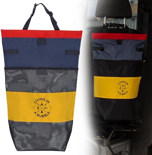 Living in a Bubble Wet Dry Laundry Bag – Portable Waterproof Laundry Hamper for RV, Campervan & Travel – Foldable Clothes Organizer with Separate Wet & Dry Compartments