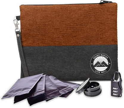 Enjoy Native Smell Proof Bag with Lock 11" x 9", Smell Proof Container, Dog Tested Odor resistant Bags, Best Zipper odor sealing pouch for Herbs, Coffee & Travel Medicine, Scent resistent Containers