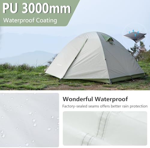 BISINNA 2 Person Camping Waterproof Easy Setup Backpacking Tent