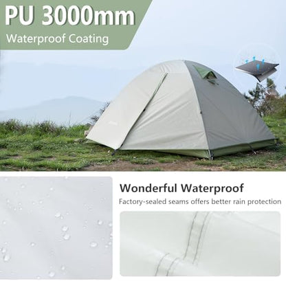 BISINNA 2 Person Camping Waterproof Easy Setup Backpacking Tent
