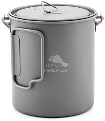 TOAKS Titanium 750ml Pot with Bail Handle for Ultralight Camping, Backpacking Cookware and Mug