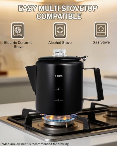 Coffee Maker 6 Cup Coffee Percolator 304 Stainless Steel Pot