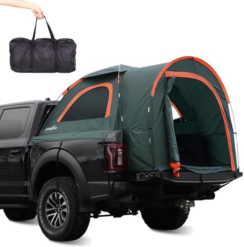 LIBERRWAY Truck Bed Tent for 2 Person, 5.5-5.8 FT Pickup Truck Tent with Waterproof Rainfly Oxford for Camping Travel Outdoor Chevy Silverado 1500 Dodge Ram 1500 Ford F-150 GMC Sierra 1500