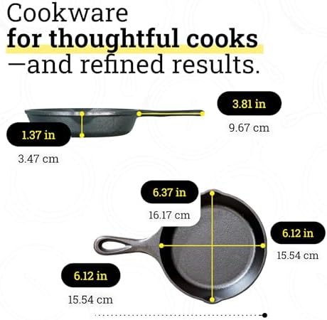 Lodge Pre-Seasoned Cast Iron Skillet, PFAS-Free, 6.5 Inches