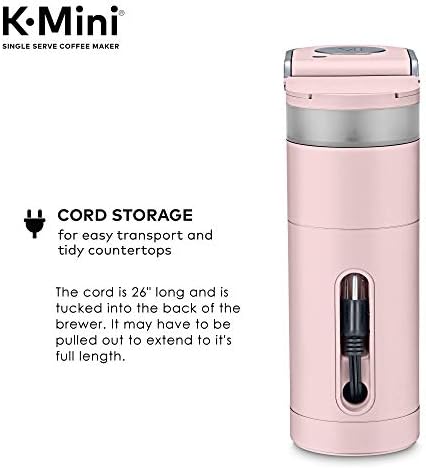 Keurig K-Mini Single Serve K-Cup Pod Coffee Maker, 6 to 12oz Brew size, with Cord Storage, Perfect for Small Spaces, Dusty Rose