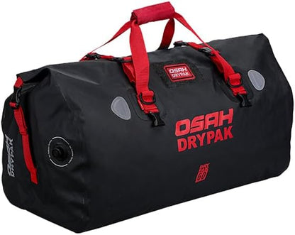 Waterproof Duffel& Luggage Bag - Motorcycle Dry Bag Tail Saddle Bags with Roll Top Closure,Large Storage Space,for Camping, Kayaking, Fishing & Traveling(SkyBlack, 60L)