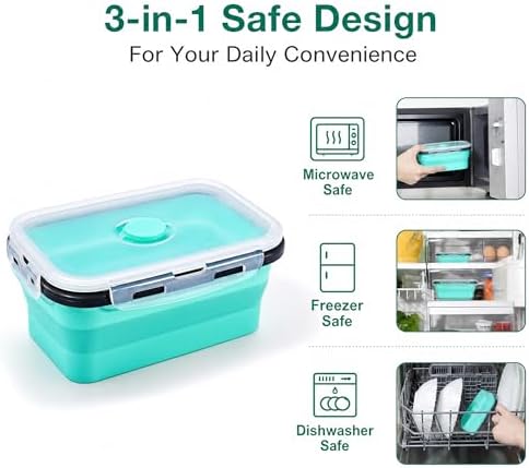 Collapsible Food Storage Containers with Lids - for Camping RV Accessories