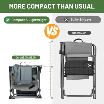 TIMBER RIDGE 400lbs Heavy Duty Camping Chair Portable Directors Chair